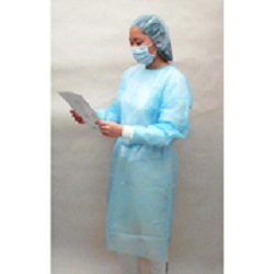 Isolation Gown with Knit Cuff 50pk  Blue 